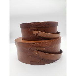 2 set of Swing Handle Lined Shaker Sewing Box - Vintage Sew